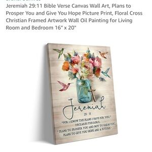 Jeremiah 29:11 Bible Verse Canvas Wall Art - Multicolor